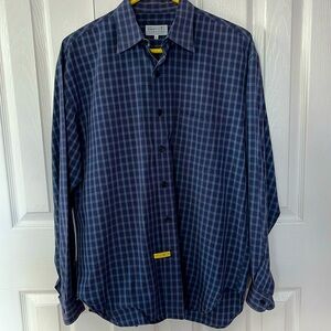 Vintage Barneys New York Mens M Button Up Dress Shirt Italy Cotton